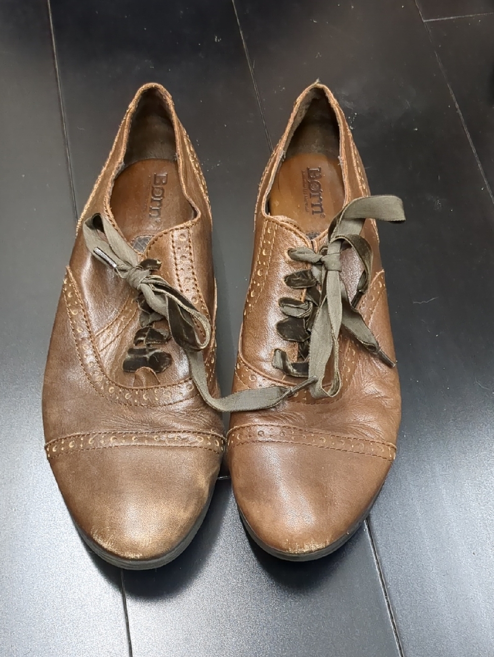 Born Tan Suede Slip-On Loafers